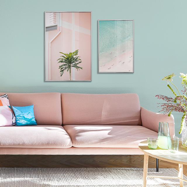 Thiết kế nội thất đẹp với tông màu xanh mint và hồng
